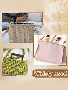 Wooden Bag Strap, DIY Handbag Accessory, Suitable For Handmade Bags And Wallets, Old Bag Renovation, Craft Materials, Bag Modification, Universal Style, Smooth Wood, Wear-Resistant And Durable, Handmade Craft, Artistic Fresh, Natural Style, Suitable For Beach Bags, Shopping Bags - Multicolor - View 8