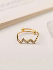 1pc Gold Hollow Clover Stylish Casual Fashion Accessory For Men, Suitable For Daily Wear, Commuting, Christmas Party, Holiday Gifting - Yellow Gold - View 6