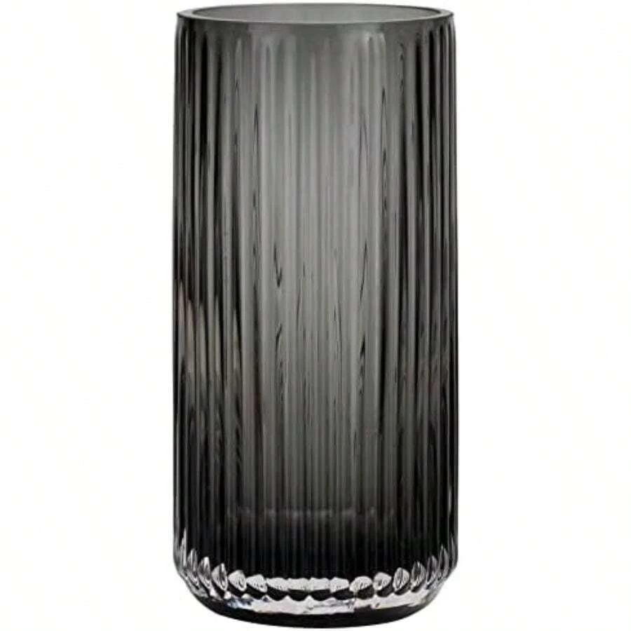 Florero de 7.5 pulgadas de vidrio grueso verde para estantería, mesa de cena, computadora de oficina interior, sala de reuniones, baño, encimera, decoración del día de Navidad(Gris 25.5 (7.5 USA)) - Multicolor - Ver 1
