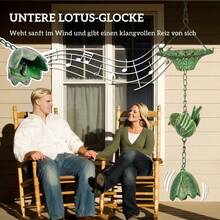 Outsunny 3-Piece Rain Chain Set, 123cm Metal Rain Drain Chain With Attached Hook, Green Bird Bell - 1 - View 3