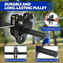 GCCSJ Backyard Zipline Kit For Kids And Adults – Heavy Duty 400lb Capacity 120-200ft +Climbing Rock, Outdoor Adventure, Family Fun With Upgraded Removable Wheels & Padded Seat, Quick Tightening System For Garden & Yard - 160FT+ Climbing Stone - View 11
