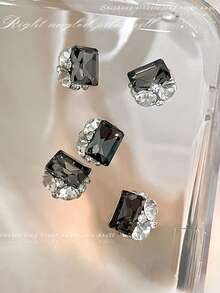 10pcs Crystal Rhinestone Nail Art Decorations, Luxury French Style Alloy Nail Jewelry, Shiny Nail Accessories Nails Nail Supplies - Multicolor - View 4