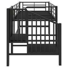 Semi-High Loft Bed 90 X 200 With Storage Ladder, Black - Black + Medium Density Fiberboard + Metal - View 3