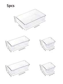 50 piezas/25 piezas/18 piezas/11 piezas/5 piezas/1 pieza Juego de bandejas/cajas de almacenamiento transparentes, bandejas de varios tamaños, de uso múltiple, adecuadas para almacenar cosméticos, herramientas pequeñas, vajilla en el tocador, la cocina, los cajones de la oficina, el dormitorio, se adapta a diversos escenarios