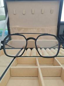 1副男士几何框架顶条时尚眼镜，适合日常生活优雅的海滩配饰，眼镜墨镜，街头风格，适合毛衣夹克运动衫连帽衫皮裤和工装裤，适合Y2K节夏季海滩度假、户外、旅行 - 黑色 - 查看 4