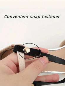 可调节凉鞋后跟带 - 防滑设计，耐用缝制搭扣，便携易安装，适用于凉鞋、拖鞋、人字拖（黑色/透明），凉鞋配件，金属鞋眼，完美防止脚后跟滑动和鞋子脱落。 - 彩色 - 查看 5