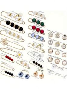 32pcs Adjustable Waistband Clips Set - Mixed Colors, Sewing & Knitting Accessories For Jeans And Apparel