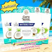 GuruNanda Coconut Oil Teeth Whitening Strips Mint, 7-Day Treatment For Yellow Stain Removal - trắng - Xem 8