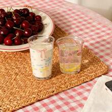 1个13厘米北欧蝴蝶结玻璃杯，适用于茶、浓缩咖啡和热饮，四季皆宜，是生日/节日派对礼物、婚礼纪念品、女士礼物、家居装饰、咖啡馆装饰、摄影道具、招待客人的理想之选。 - 彩色 - 查看 4