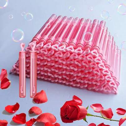 10/20/40/50/70/100 piezas Varitas de burbujas con forma de corazón creativas (botellas vacías), tubos de burbujas para decoración de bodas/fiestas