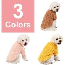 Suéter para perro, paquete de 3 suéteres para perros pequeños o gatos, niña o niño, ropa cálida para perro, chamarra para invierno Navidad (rojo navideño, blanco, XXL)(Pequeño Café, melocotón, amarillo) - Multicolor - Ver 4