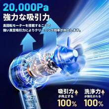 車載コードレス掃除機 超軽量291g 強力吸引力20000Pa 大容量6000mAhバッテリー Type-C充電 4種類ノズル付き 50dB低騒音 HEPAフィルター 吸引/送風機能 コンパクト設計 車内 ソファ キーボード ペット毛対策 家庭用 オフィス用 携帯用 簡単操作 多機能クリーナー - ブラック - チェックする 6