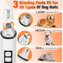 超静音电动宠物狗指甲钳，带LED灯的猫指甲钳，高速指甲锉，适用于小型、中型、大型犬猫的指甲修剪