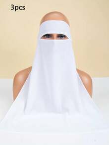 Ramadan Women Niqab Burqa Face Veil Scarf Hijab Headwear Wrap Headband Shawl For Ramadan Prayer, Traditional Headpiece - Face Mask - View 12