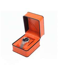 Caixa de relógio com 2 peças e bolsa de transporte, caixa de armazenamento de relógio minimalista, caixa de presente para relógio individual, caixa de armazenamento de joias, caixa de relógio de pulso, adequada para todos os estilos de relógios