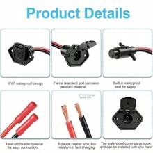 2026 New Premium Trolling Motor Plug And Receptacle 12V-24V 8 GA 2 Wires, Minn Kota Marine Boat - 預設 - 查看 4