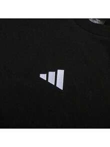 Adidas 男士運動套裝，極簡舒適親膚運動衫，中腰直筒長褲，休閒兩件套 JE3837+JY8568 - 黑色/白 - 查看 3