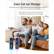 AWYY2Pack ONEBOM Cover For Roku Remote With Cat Ears Design Silicone Skin Case Fit With Hisense/ Roku TV Steaming Stick/Express Universal Replacement Controller. Glow In The Dark Blue/Pink - 藍光粉紅 - 查看 5