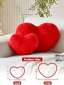 Los cojines suaves con forma de corazón son perfectos para agregar acentos acogedores a los sofás de la sala de estar, las camas del dormitorio y otras decoraciones del hogar, y también hacen regalos románticos para amigos y familiares. - Rojo - Ver 2