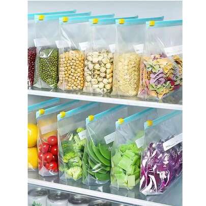 45 túi đựng thực phẩm có thể đóng lại (10 túi lớn + 15 túi vừa + 20 túi nhỏ), túi đông lạnh dày, dùng cho lò vi sóng, màu xanh, bảo quản và sắp xếp thực phẩm lâu dài, túi khóa kéo PE trong suốt, thích hợp để phân loại thực phẩm trong bếp, bảo quản đồ ăn nhẹ, phân loại trái cây và rau củ, đảm bảo độ tươi ngon, túi bảo quản thực phẩm thiết yếu cho gia đình