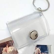 1个/2个迷你亮白色相册钥匙扣，16张容量1英寸口袋式证件照相册，简约优雅学生便携相册 - 無色 - 查看 8