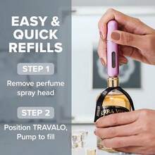 Travalo Classic HD Perfume Atomizer - Leak-Proof And TSA Approved For Air Travel - Reusable, Airtight, Easy-Fill Mini Pump Sprayer - Lightweight, Elegant Design W_Volume Window - Black 017oz - ColorE - 查看 6