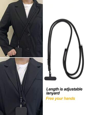 1ชิ้น สีพื้น แฟชั่นอเนกประสงค์ระดับไฮเอนด์ หมุนได้ 360° ที่คล้องโทรศัพท์มือถือ, สายคล้องไหล่ปรับได้, กลางแจ้ง เดินป่า ป้องกันการสูญหาย ทนทาน มัลติฟังก์ชั่น สายคล้องกล้อง, เชือกนิรภัยโทรศัพท์พร้อมแผ่นรองและคลิป, ยูนิเซ็กส์