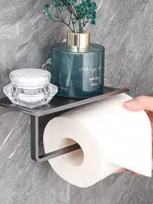 1个浴室手机支架，厕所手机架，洗手间小型收纳架，铝制浴室手机和卫生纸架 - 彩色 - 查看 12