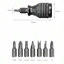 7-In-1 Handheld Screwdriver & Ballpoint Pen Tool Set With Multifunctional Measuring Technology Ruler, Touchscreen Stylus & Spirit Level, Tools For Men - Black - View 6