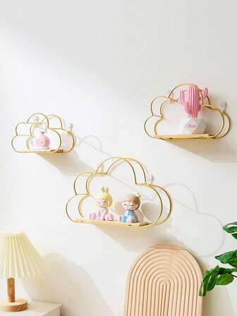 Nordic Style Iron Wall Mounted Storage Rack For Living Room, Bedroom, Bathroom, Decorative Shelf