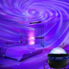 1pc Northern Lights Starry Sky Atmosphere Lamp With Multi-Color LED Projector Night Light, Suitable For Home Decor, Bedroom, Living Room - Includes Remote Control, Gift For Valentine's Day, Birthday And Various Festivals
