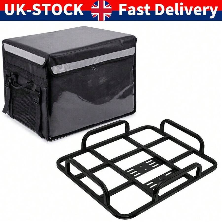 62L Food Delivery Bag + Rear Rack For Motorcycle Bike Food Delivery ...