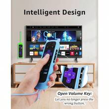 AWYY3Pcs Cover For Roku Remote With Cat Ears Design Silicone Skin Case Compatible With Hisense/ Roku TV Steaming Stick/Express Universal Replacement Controller. Glow In The Dark Green/Blue/Purple - 藍光綠光紫光 - 查看 4