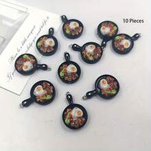 5/10pcs Heart-Shaped Egg Tray Charms - Suitable For DIY Earrings, Keychains, Resin Pendants, Jewelry Making, Craft Findings, Handmade Accessories | Optimistic Design | Durable Handcrafted, Egg Pendant Earrings - Egg Pot Pendant - View 10