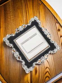 半片装欧式创意玫瑰花开关贴纸，双开关银/黑开关贴纸，适用于家居和室内装饰，以及圣诞节和万圣节装饰、家居装饰、秋季装饰、房间装饰、圣诞节装饰、家居墙贴、墙贴 - 銀白/黑色 - 查看 23