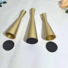 Bộ 3 lọ hoa Giáng sinh bằng vàng kim loại, trang trí bàn làm việc theo phong cách Bắc Âu, cắm hoa ngày lễ, quà tặng lý tưởng - chân nến bình hình nón vàng, chậu trồng cây thông Noel hình bông tuyết, đồ trang trí để bàn tại nhà ngày lễ, cắm hoa, tạo kiểu bàn làm việc Instagrammable, yếu tố Giáng sinh, tạo góc lễ hội, trang trí nhà cửa, quà tặng không khí (không bao gồm hoa), thích hợp cho hoa khô và nến, không đựng chất lỏng - Vàng - Xem 4