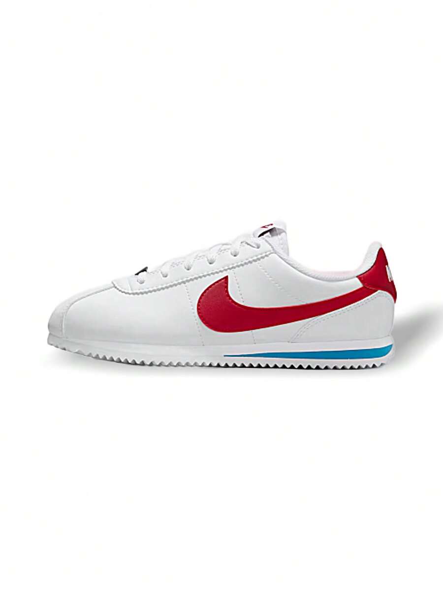 Nike Cortez BG 女款(GS)运动鞋 透气轻便 易洗 多功能 适合学校户外运动 白色/蓝色/红色 DM0950-115 - 白色/藍色/紅色 - 查看 1