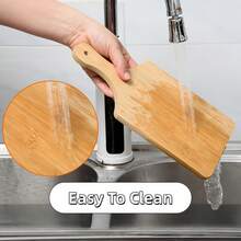 Birdock 18/12/6pcs 11inch Thicken Bulk Wooden Cutting Board With Handle, Kitchen Cutting Board, Wooden Serving Trays & Charcuterie Trays, Customized Laser DIY, EngravingMother'S Day Wedding Housewarming Gift - Apricot - View 3