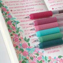 Bộ 6/8 bút trung tính Retro 8 màu, 6 màu The Color Of Morandi, bút ký, sổ tay viết vẽ văn phòng trường học, thích hợp cho văn phòng, họp hành, ghi chép học tập, thư pháp, đánh dấu nổi bật và trường học, đồ dùng học tập trở lại trường học - Màu huỳnh quang - 6 màu - Xem 2