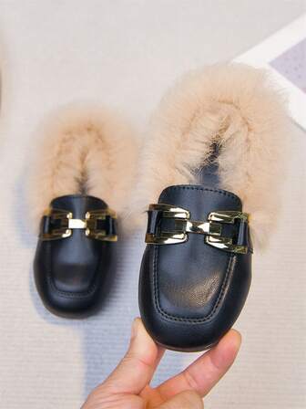 New Fashionable Plush Toddler Shoes For Girls, Suitable For Winter