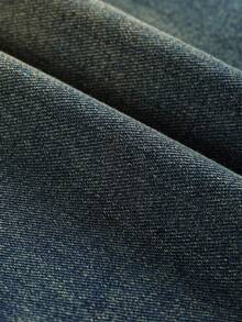 男士宽松休闲日常通勤牛仔裤，带口袋和纽扣 - 藍色 - 查看 4