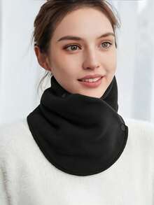 1pc Solid Color Women Winter Neckwarmer, Thick Fleece Neck Warmer Scarf, Windproof & Thermal, Suitable For Autumn Winter, Great Gift For Friends And Family