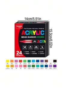 12/24/48/60/72/120/200 Colors Professional Artist Pen Set - Dual Brush Art Markers, Flexible Brush & Fine Tip Sketching 168 Colors Soft Tip Free Press Painting Doodle Overlay Pen Straight Liquid Acrylic Marker For Stone, Glass, Ceramic, Easter Eggs, Metal, Wood, Waterproof Great Gift For Family And Friends! - Multicolor - View 23