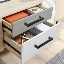 1/4 Cái Tay nắm cửa tủ đồ nội thất Khoảng cách lỗ với ốc vít và công cụ lắp đặt cho trang trí nhà bếp - màu đen - Xem 2