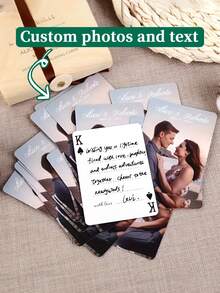 Personalized Custom Photo Poker Cards Set (54pcs)​ – Full-Color Photo Printing On Each Card (8.8x5.7cm), Supports Landscape, Pets, Travel Memories, And Custom Text Like "Alice & Roberto MAY 27, 2024". Ideal For Couples, Anniversaries, Or Collectors. Perfect For Parties, Romantic Gifts, Or Memory Preservation. - Multicolor - View 2