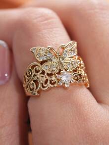 1 Chiếc nhẫn Cubic Zirconia lấp lánh dành cho nữ, quà tặng tiệc cưới, đính hôn, ngày lễ tình nhân - 1 # - Xem 7