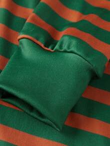 Women's Striped Hooded Jumpsuit Pajama Front Zip Up Bodysuit Fashionable Long Sleeve Slim Fit Soft Loungewear - 軍綠色 - 查看 10