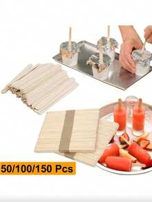 100pcs/50pcs Wooden Craft Sticks, Coffee Stirrers, Popsicle Sticks, Handmade Craft Sticks, DIY And Painting To Create Your Own Wooden Crafts! Cultivate Children's Hands-On Ability, Multipurpose Sticks, Home Art Project, Classroom Art Supplies, Children's Birthday Gift, Christmas Gift