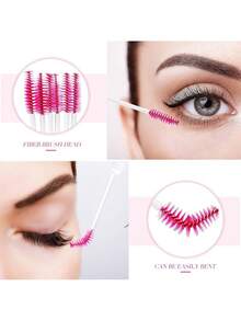 50Pcs Eyelash Brush Tube Disposable Mascara Wands Tube Reusable Lash Spoolies Brush Dust-Proof Cleaner Storage Tubes,Giveaways - Hot Pink - View 3
