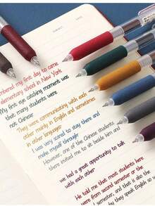 Bộ 6/8 bút trung tính Retro 8 màu, 6 màu The Color Of Morandi, bút ký, sổ tay viết vẽ văn phòng trường học, thích hợp cho văn phòng, họp hành, ghi chép học tập, thư pháp, đánh dấu nổi bật và trường học, đồ dùng học tập trở lại trường học - Màu sữa - 6 màu - Xem 10